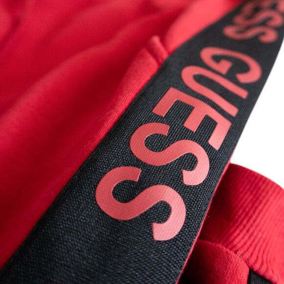 Guess NWT 2-Piece Red and Black Crop Top Hooded Sweatshirt With Joggers - Picture 3 of 13